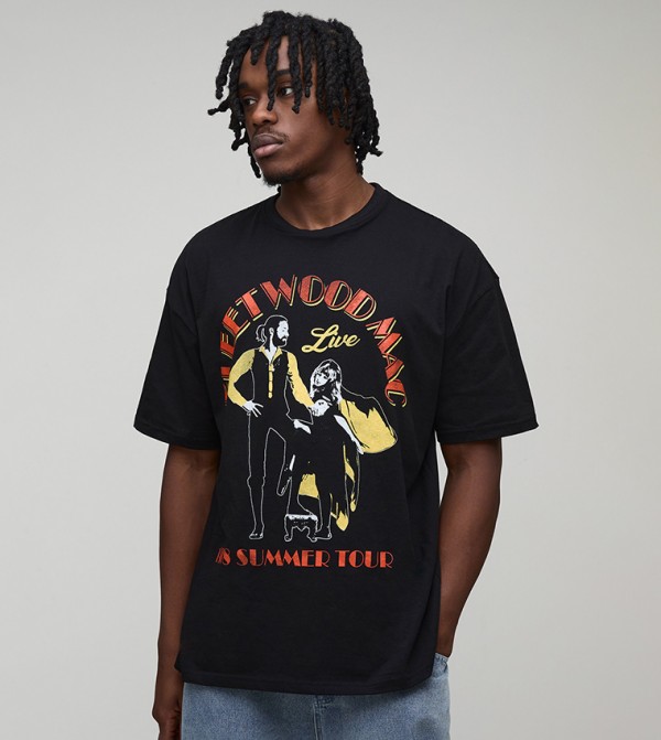 تيشيرت اوفرسايز بطبعة للمقاسات الطويلة 