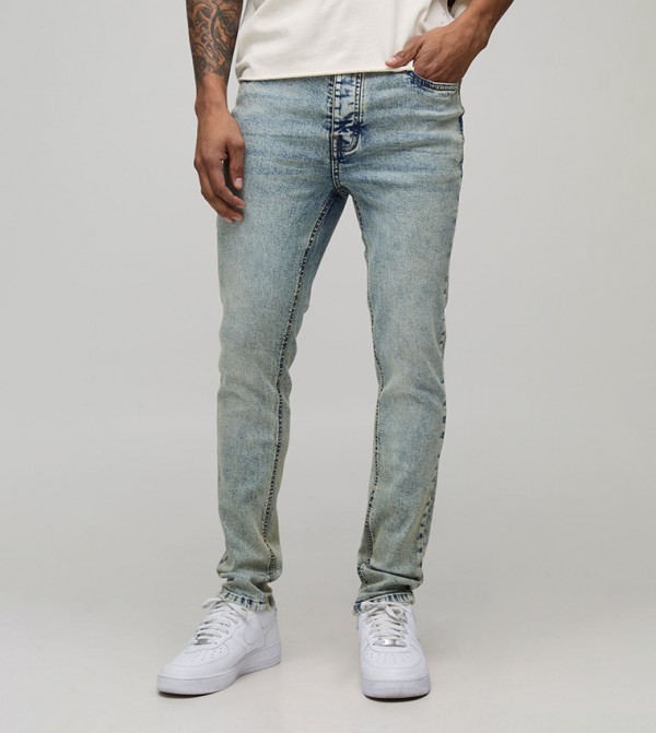 Stretch Washed Skinny Fit Jeans