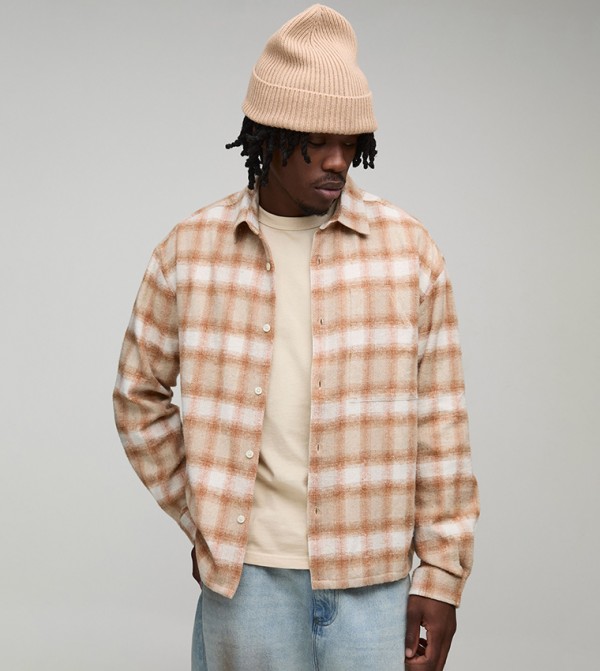 قميص اوفرسايز كاروهات للمقاسات الطويلة 