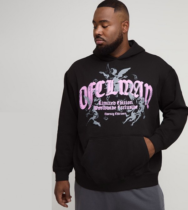 هودي اوفرسايز بطبعة