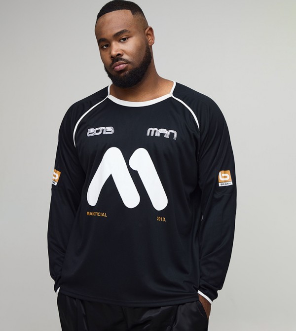 Moto Print Raglan Sleeves Oversized T-Shirt