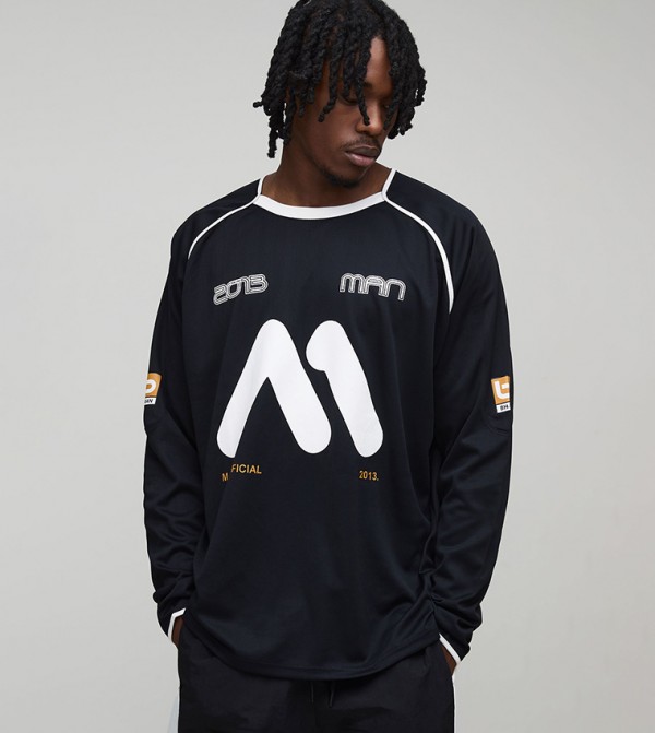 Tall Moto Print Oversized T-Shirt