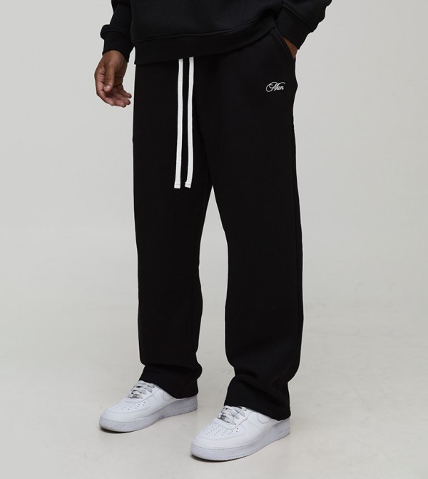 Baggy Fit Script Drop Crotch Sweatpants