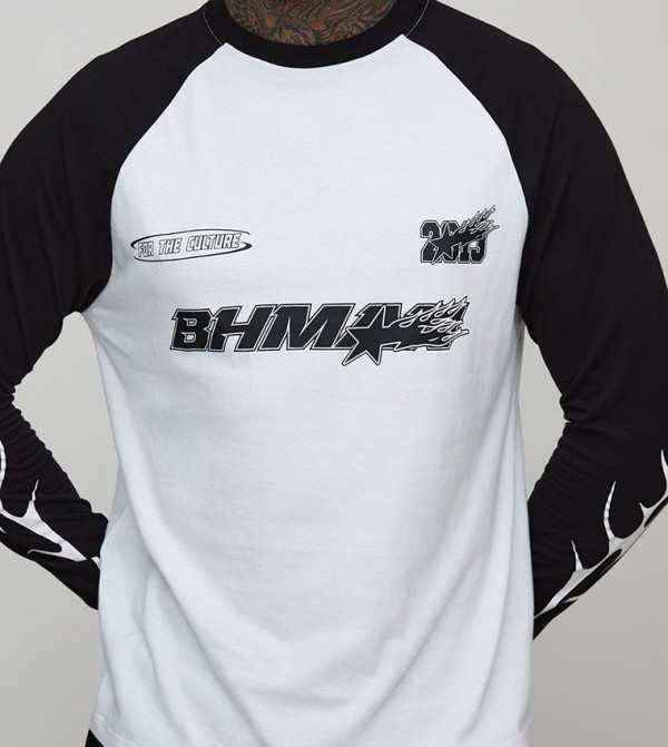 Tall Moto Graphic Long Sleeves Raglan T-Shirt