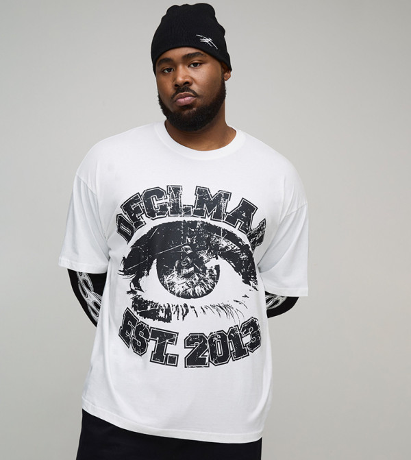 تيشيرت اوفرسايز بطبعة للمقاسات الواسعة والطويلة