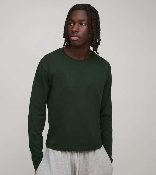 Shrunken Boxy Fit Long Sleeves T-Shirt