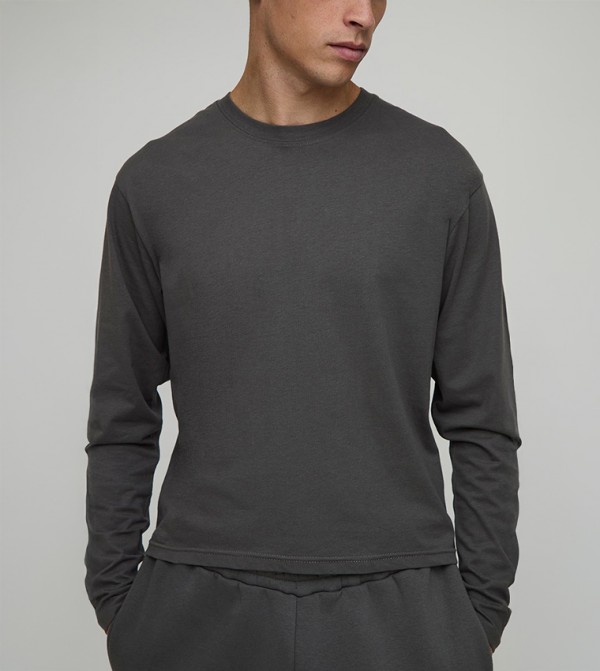 Shrunken Boxy Fit Long Sleeves T-Shirt