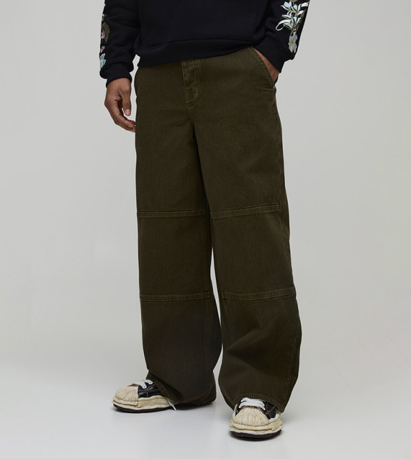 Herringbone Twill Baggy Fit Trousers