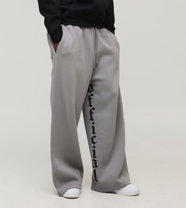 Extreme Wide Leg Official Gothic Slogan Sweatpants