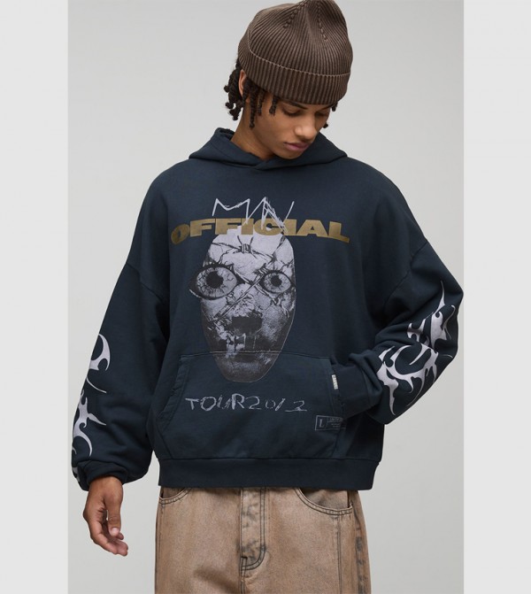 Premium Official Skull Washed Printed Oversized Hoodie