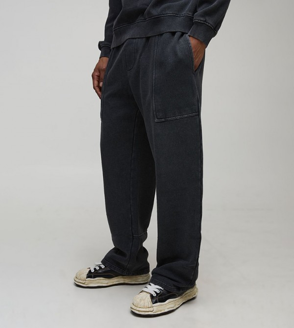 Washed Seam Detail Baggy Fit Sweatpants