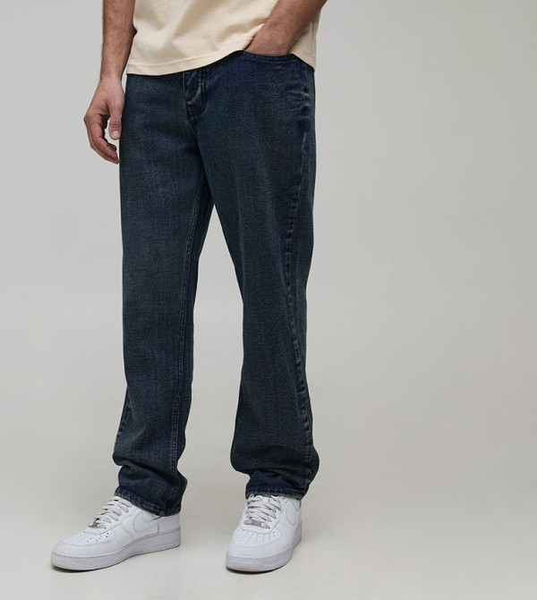 Washed Mid Rise Relaxed Fit Jeans