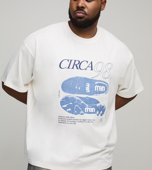 Plus & Tall Oversized Circa 98 Football Boot T-Shirt