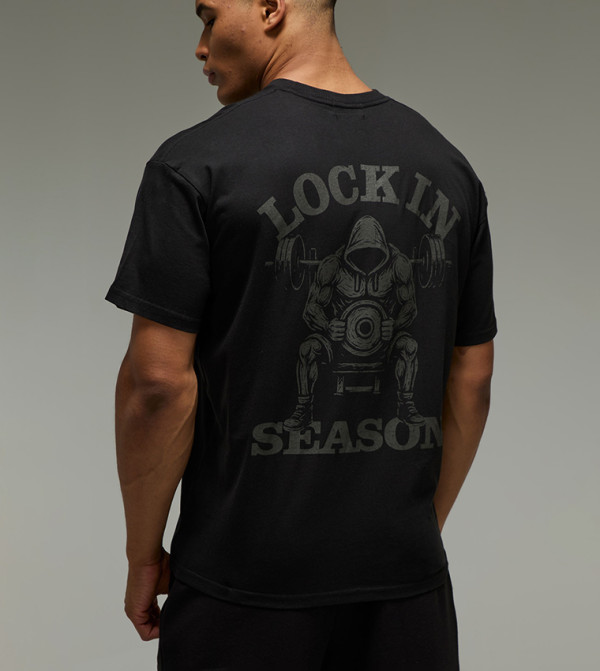 Lock In Season Back Printed Oversized T-Shirt
