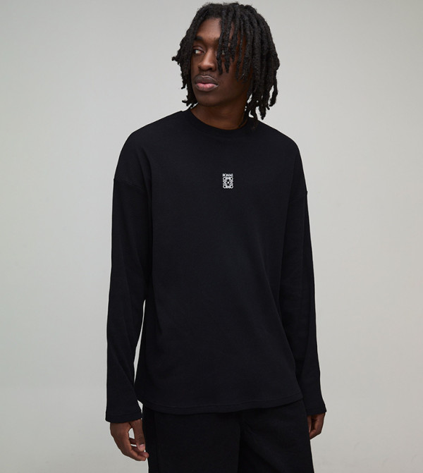 Homme Embroidered Long Sleeves Oversized T-Shirt