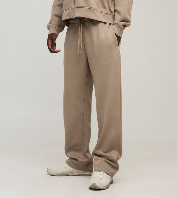 Drawstring Waist Straight Fit Sweatpants