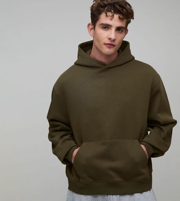 Solid Long Sleeves Oversized Hoodie