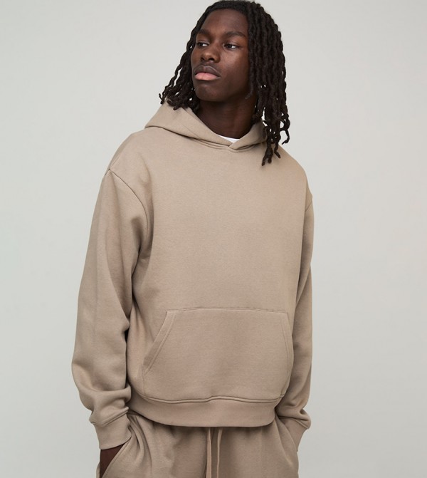 Solid Long Sleeves Oversized Hoodie