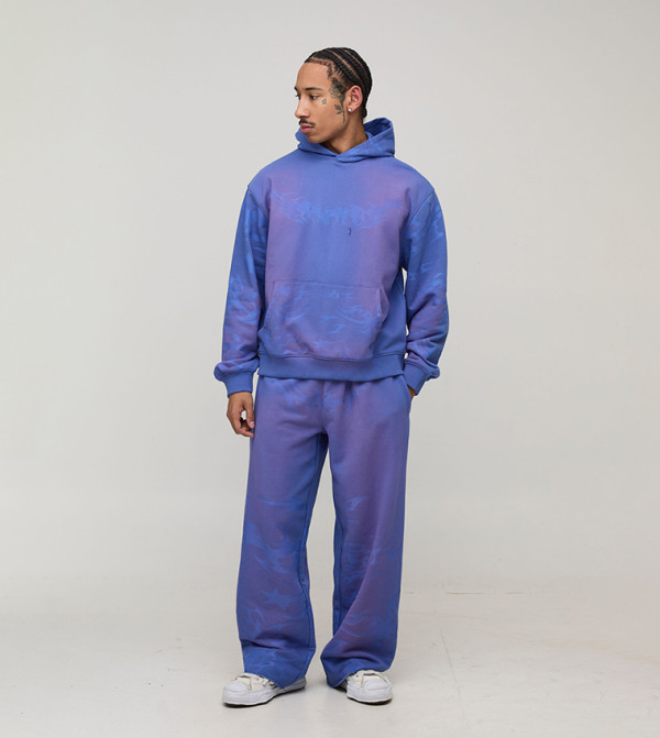 Loopback Washed All Over Printed Oversized Hoodie