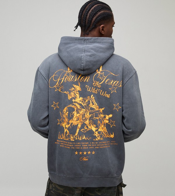 Texas Western Printed Oversized Hoodie
