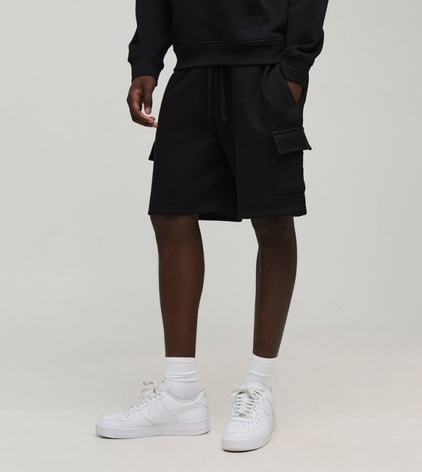Drawstring Waist Relaxed Fit Cargo Shorts