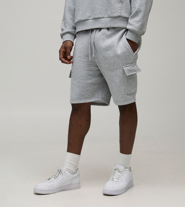 Drawstring Waist Relaxed Fit Cargo Shorts