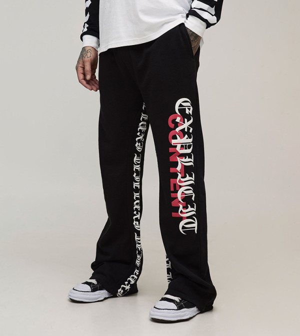 Tall Relaxed Flared Gothic Print Sweatpants