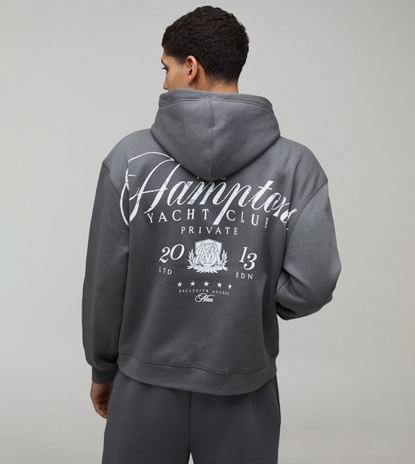 Hamptons Over Seams Printed Oversized Hoodie
