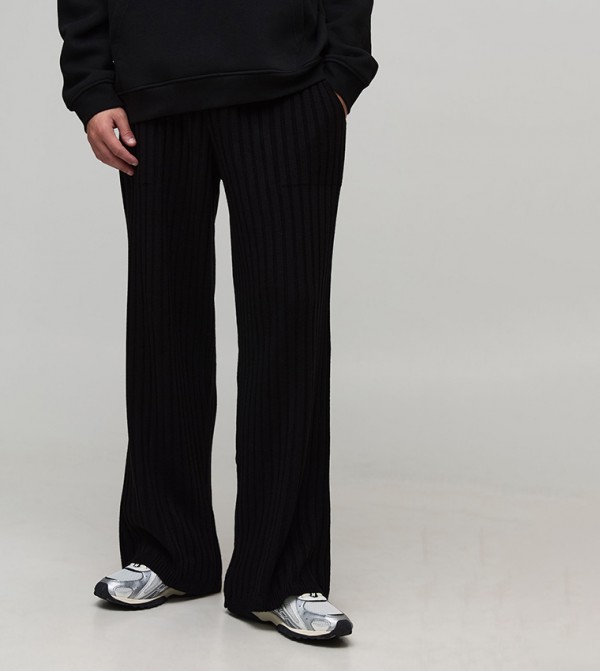 Relaxed Ribbed Knitted Sweatpants