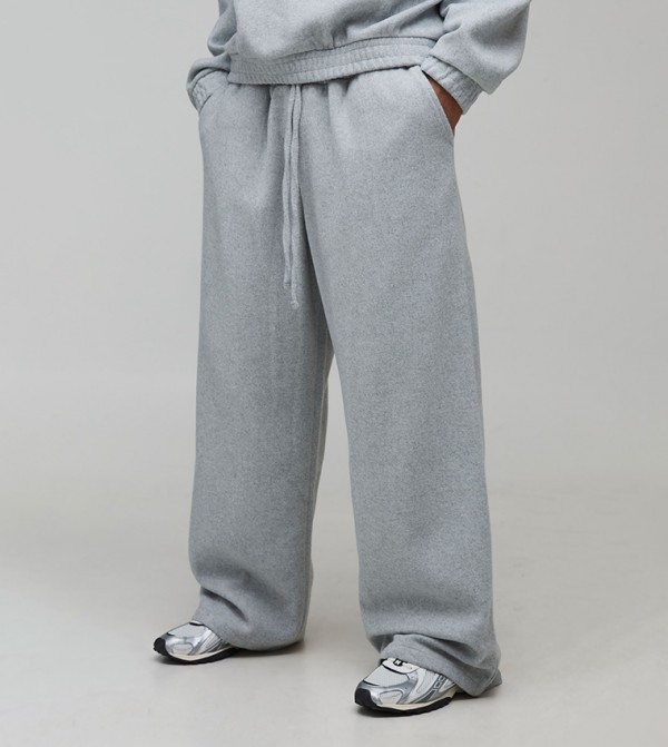 Melton Seam Detail Wide Leg Sweatpants