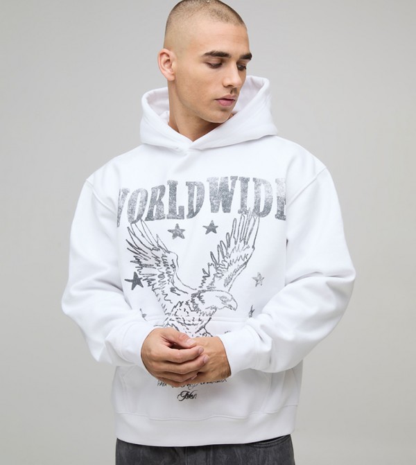 Worldwide Print Heavyweight Oversized Hoodie