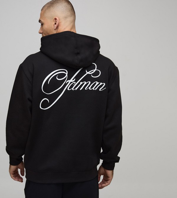 OFCLMAN Embroidered Printed Oversized Hoodie