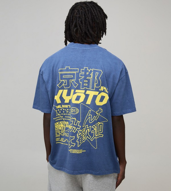 Washed Oversized Kyoto Graphic T-Shirt