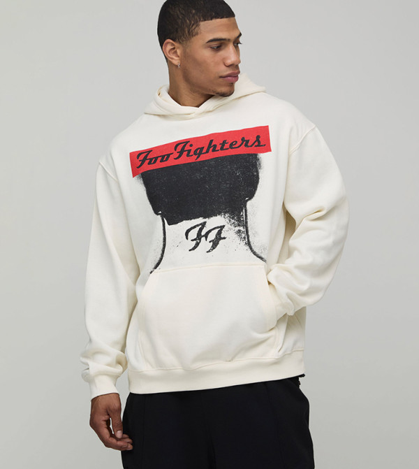 Foo Fighters License Printed Oversized Hoodie