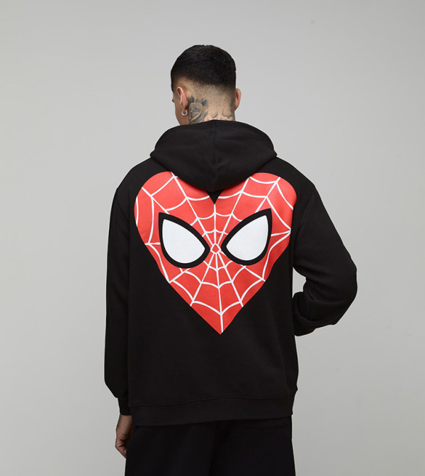 Tall Marvel Spider-Man Heart License Oversized Hoodie