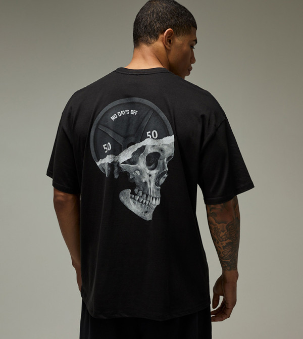 No Days Off Skull Oversized T-Shirt