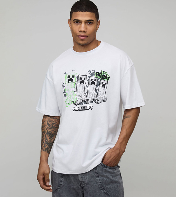 Minecraft License Printed Oversized T-Shirt