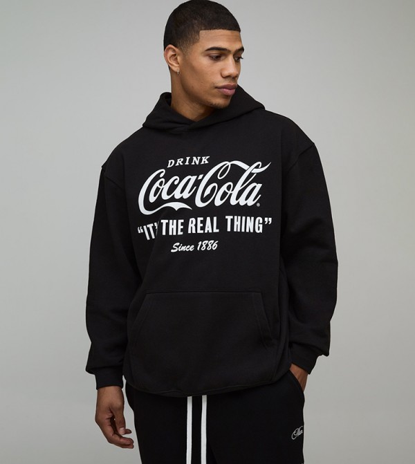 Coca-Cola License Printed Oversized Hoodie