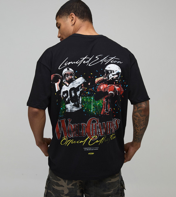 Limited Edition American Football Printed Oversized T-Shirt