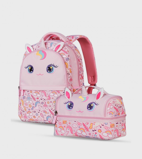 Unicorn Themed 16" School Bag with Lunch Bag Combo