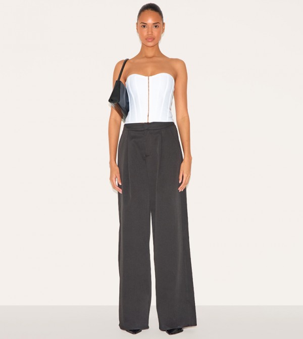 Bandage Hook and Eye Structured Corset Top