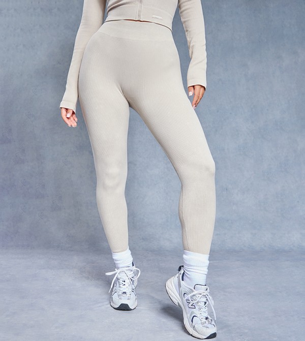 Acid Wash Seamless Rib High Waist Active Leggings