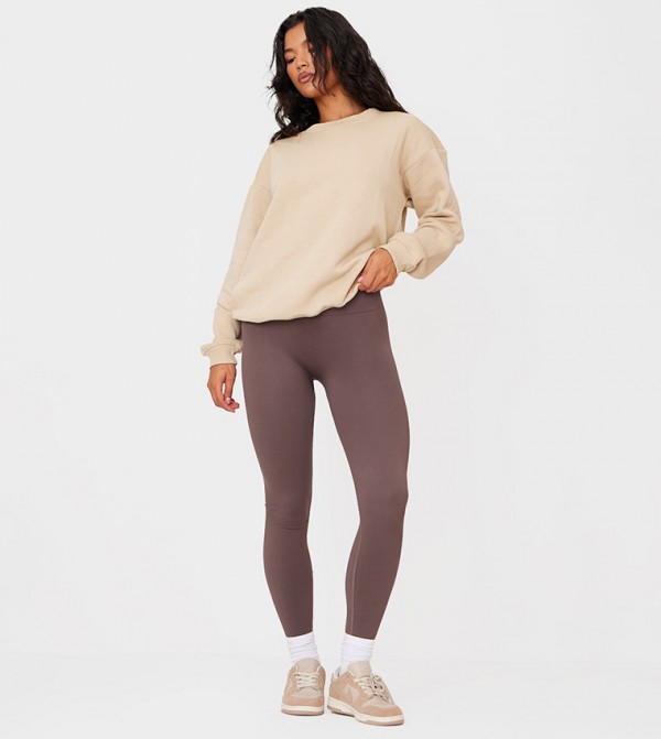 Solid Oversized Fit Sweatshirt