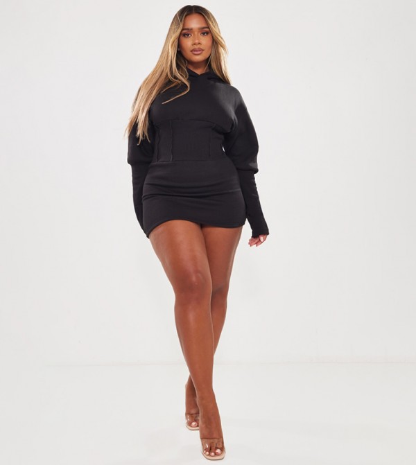 Shape Sweat Corset Detail Jumper Dress