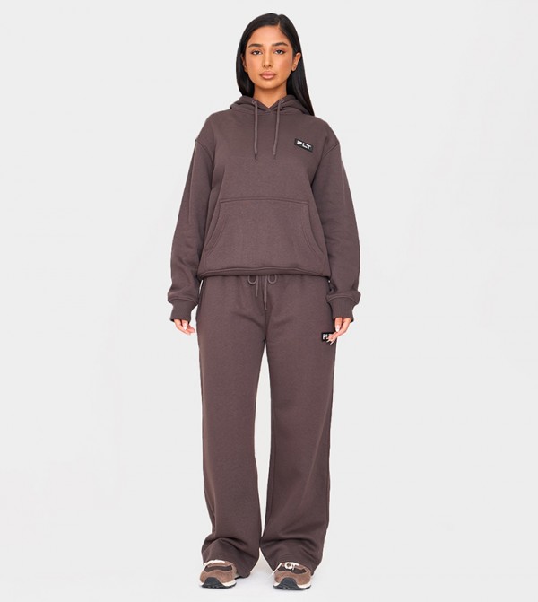 Petite Badge Detail Oversized Hoodie