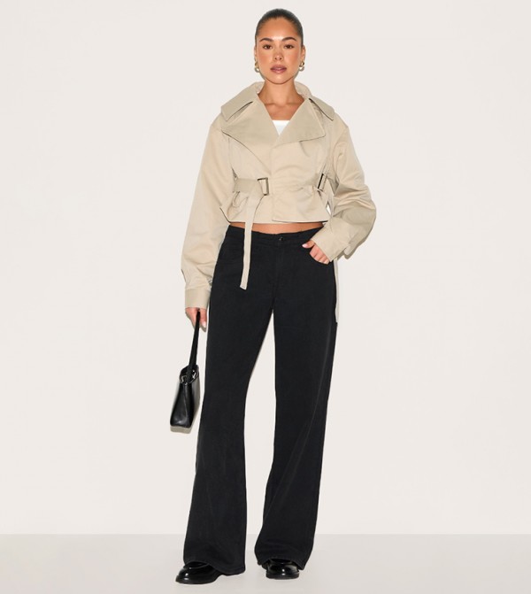 Cropped Trench Belted Jacket