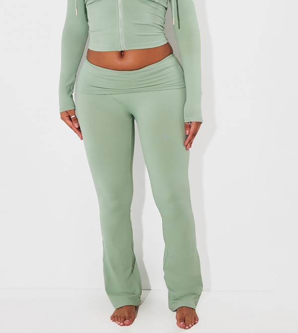 Shape Sculpted Foldover Waist Flared Trousers
