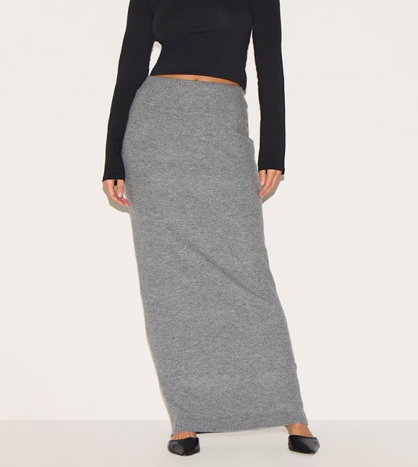 Melange Soft Knit Maxi Skirt