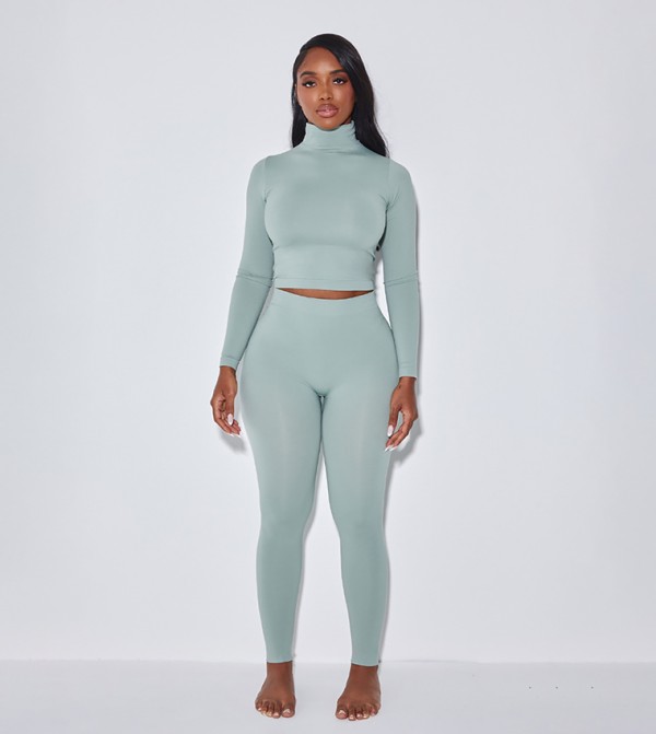 Shape Stretch Seamless High Neck Long Sleeves Top