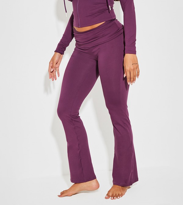 Shape Stretch Sculpted Foldover Waist Flared Trousers